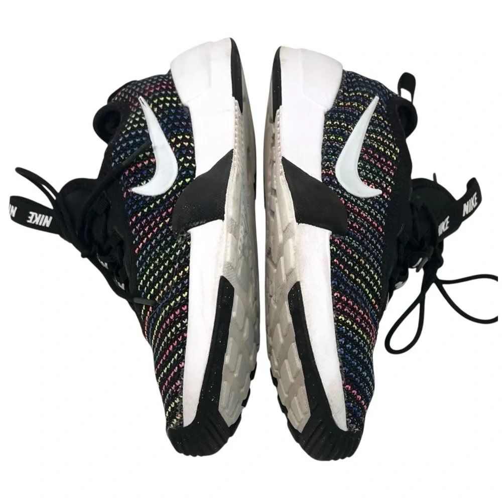 Nike Girls Ashin Modern Black Rainbow Knit Sneakers Athletic Shoes Youth 4.5